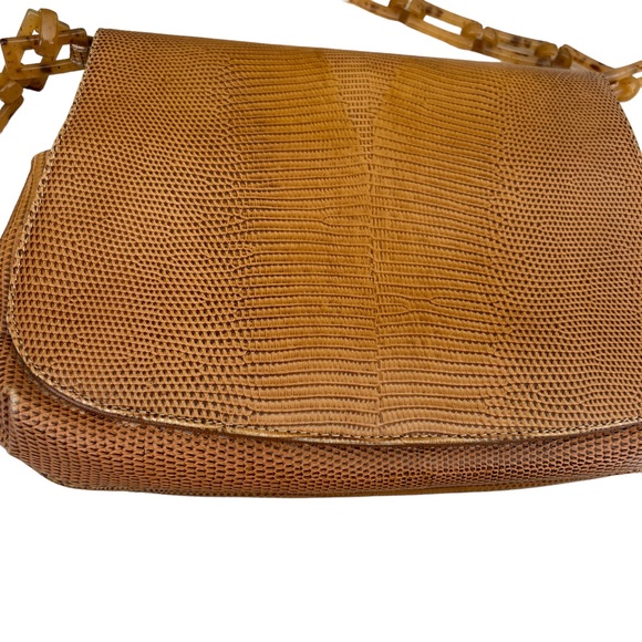 SONDRA ROBERTS VINTAGE HANDBAG Shoulder/ Crossbody w/ Tortoise Shell Chain - Picture 11 of 13